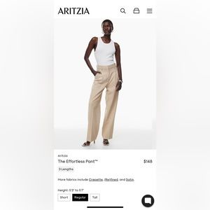 Aritzia The Effortless Pant in Light Pink